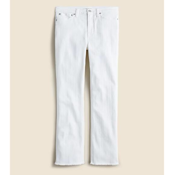 J Crew Womens Size 25 10" Demi Boot Crop Jean White Wash Mid Rise Raw Hem BQ298 - Picture 4 of 11